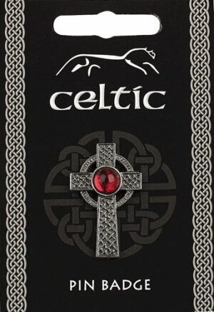 Interlaced Cross Gem Pin Badge