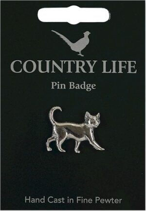 Cat Pin Badge - Pewter