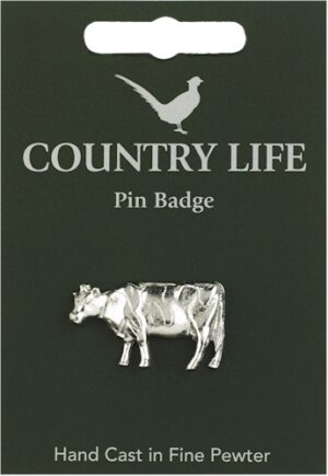Friesian Cow Pin Badge - Pewter