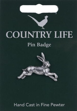 Hare Pin Badge - Pewter