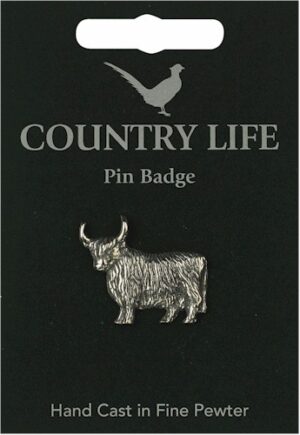 Highland Cow Pin Badge - Pewter