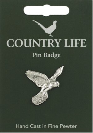 Kestrel Pin Badge - Pewter