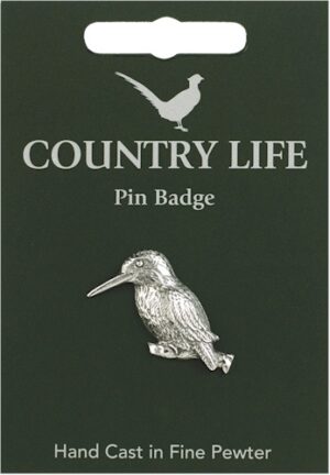 Kingfisher Pin Badge - Pewter