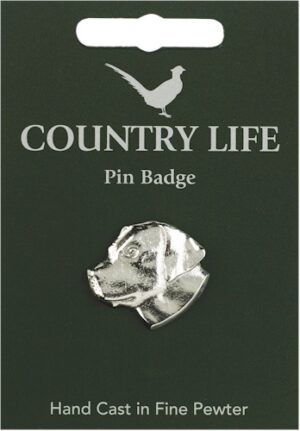 Labrador Head Pin Badge - Pewter