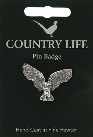Owl Pin Badge - Pewter