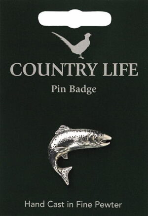 Salmon Pin Badge - Pewter