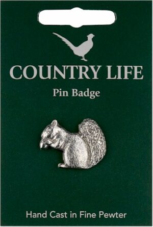 Squirrel Pin Badge - Pewter