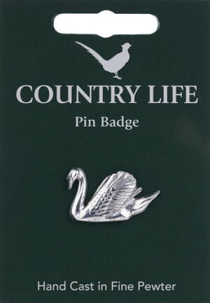 Swan Pin Badge - Pewter