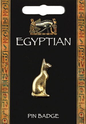 Egyptian Cat Pin Badge - Gold Plated