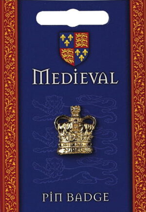 Heraldic Crown Pin Badge - Gold Plated