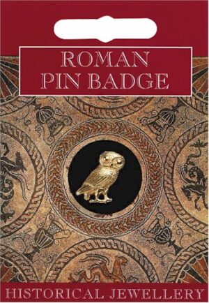 Roman Owl Pin Badge - Gold Plated