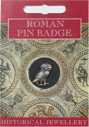 Roman Owl Pin Badge - Pewter