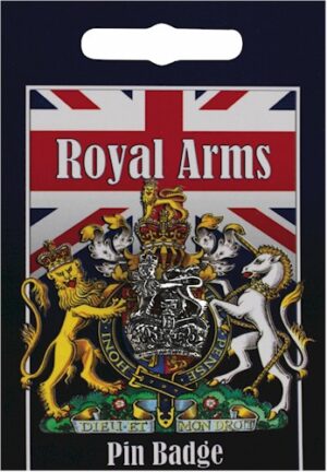 Royal Arms Crown Pin Badge - Pewter