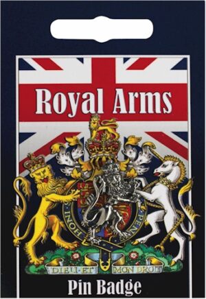 Royal Arms Lion Pin Badge - Pewter