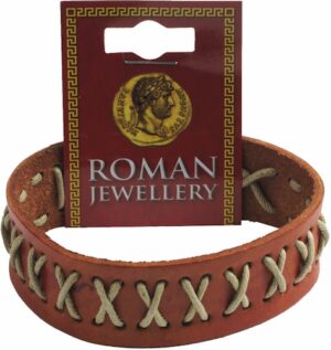 Roman Stitched Leather Stud Bracelet