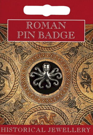 Roman Octopus Pin Badge - Pewter