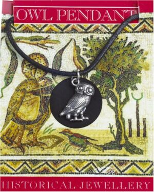 Roman Owl Pendant - Pewter