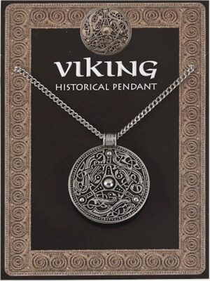 Viking Disc Pendant Pewter on Chain